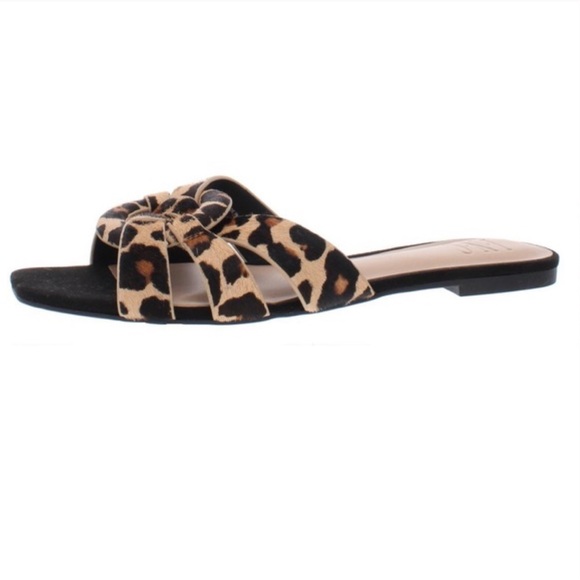 INC International Concepts Gargi Knotted Strap Leopard Slide Sandals - Picture 3 of 10